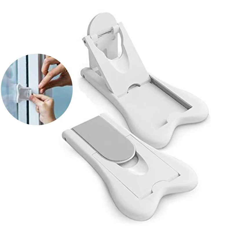 Set 2 incuietoare de siguranta, Zola®, pentru usi glisante, din plastic, 7.1x4.6 cm, alb Set 2 incuietoare de siguranta, Zola®, pentru usi glisante, din plastic, 7.1x4.6 cm, alb